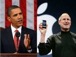 Барак Обама и Стив Джобс
