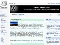 Википедия, закрытие,  протест, SOPA